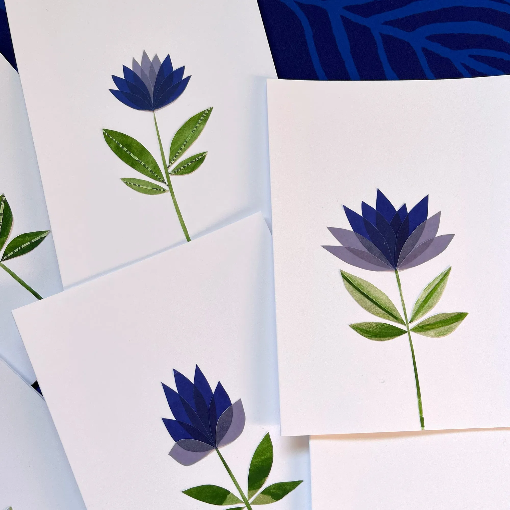 Violet Thistle / handmade, cut-paper greeting card