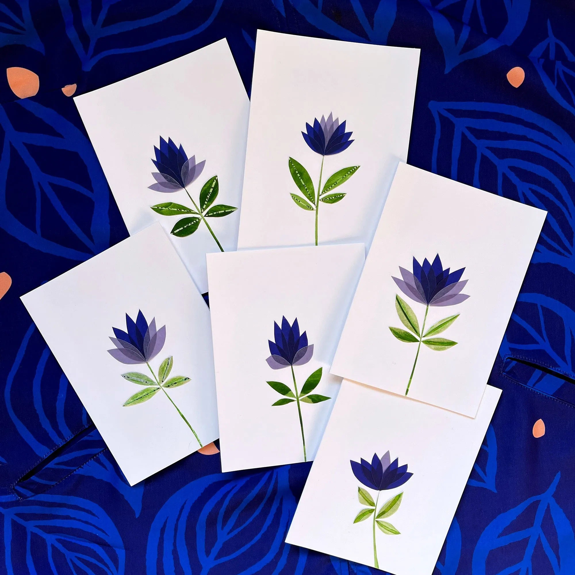 Violet Thistle / handmade, cut-paper greeting card