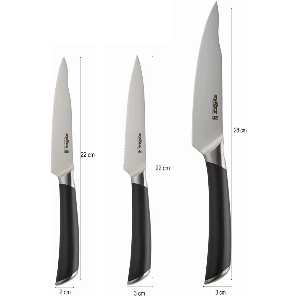 Zyliss Comfort Pro Utility Serrated Paring & Paring Knife 3 Piece Set